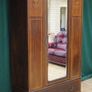 Edwardian Inlaid Mahogany Wardrobe with Mirror Image 2