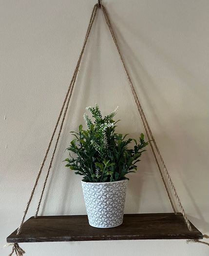 Hanging Wall Shelf With Artificial Plant