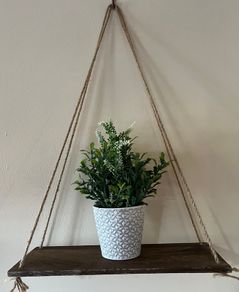 Hanging Wall Shelf With Artificial Plant