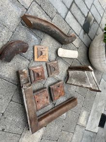 Stairs handrail bits, antique