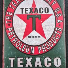 Texaco oil company , vintage style metal sign .