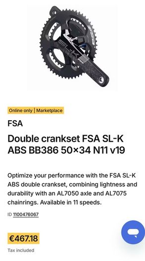 FSA SL-K Carbon Crankset
