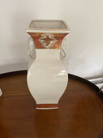 Japanese Satsuma Square Section Vase 30cm High