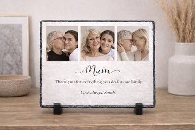 Personalised Photo Slate Mothers Day Gift for Mum