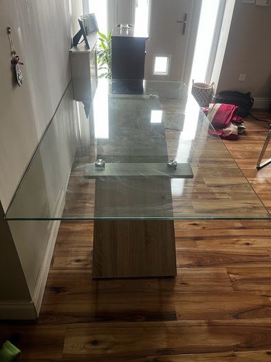 Glass dining table