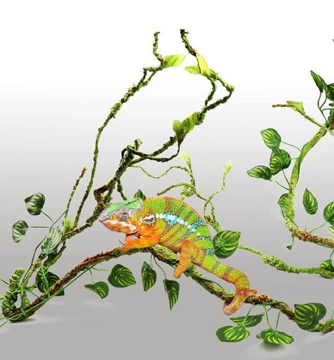 Reptile Plants, Terrarium Hanging Plant Vines Artificial Leaves Reptile Hide, Leopard Gecko Tank Accessories, Terrarium Decorations for Bearded Dragon Lizard Snake Geckos Chameleon (FREE POSTAGE)