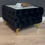 Velvet coffee table with glass Image 4