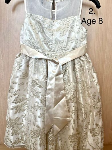 Girls Dress Gold Age 8 Perfect for Christmas or Party