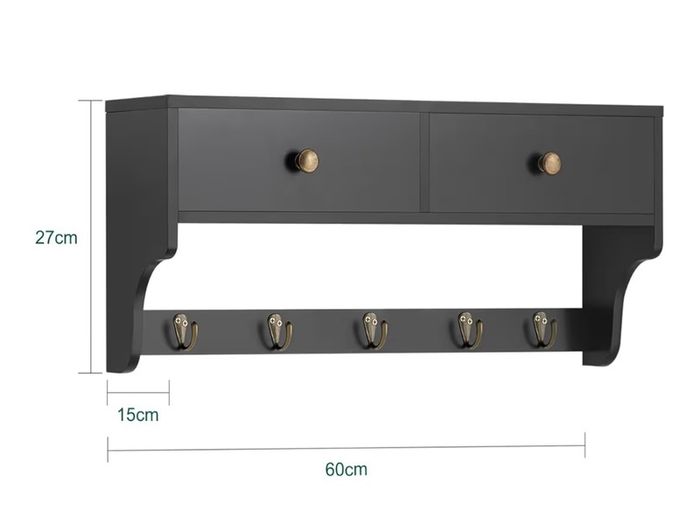 Wall coat rack wall shelf storage unit hall hallway