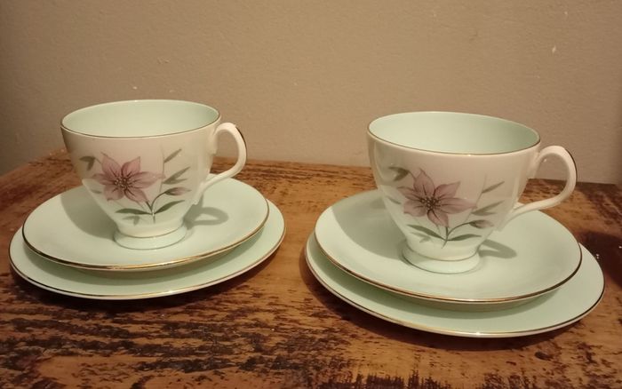 Beautiful Vintage Royal Albert "Elfin". 2 x Triplet, Milk Jug and Sugar Bowl.