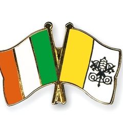 Ireland Vatican Friendship flag pin free post
