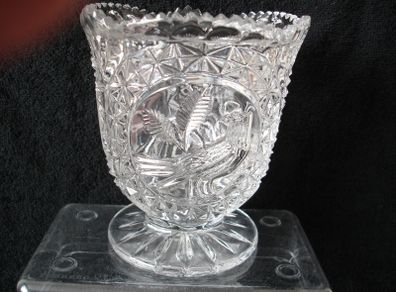 Vintage Hofbauer German Lead Crystal Byrdes Bird Footed Bowl/Vase