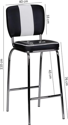 Set of 2 Retro American Diner Bar Stools