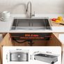 85cm Kitchen Top Mount Single Bowl Sinks, Stainless Steel Image 7