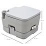10L Portable Travel Toilet Outdoor Camping Picnic with 2 Detachable Tanks & Push-button Operation, Grey Image 3