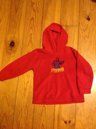 Age 3-4 Red Spider-Man Fleece Hooded Jumper