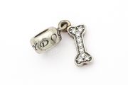 Pandora Style Sterling Silver &amp; Cubic Zirconia Spacer Bead, I Love My Dog Charm