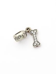 Pandora Style Sterling Silver & Cubic Zirconia Spacer Bead, I Love My Dog Charm