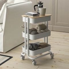 Raskog small Ikea trolley with bamboo lid