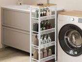 Narrow Trolley with 5 levels on castors