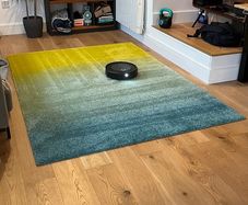ikea rug blue and yellow