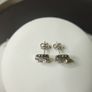 Sterling Silver Earrings, 925 Square Shaped Studs With Zircons Image 2
