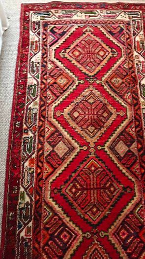 Colourful Persian Hamadan Hand Knotted Runner Rug Carpet