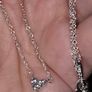 Silver Tri-Stone Heart Collar Necklace Brand New Image 4