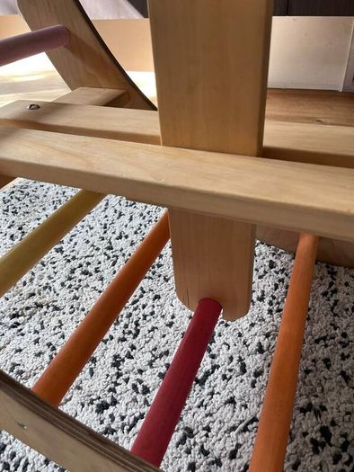 2-in-1 Wooden See-Saw & Climbing Arch