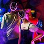 LED Halloween Mask Costumes - Light Up Scary Mask with 3 Lightning Modes Glowing, Masquerade Evil Mask for Cosplay Costume Parties Carnival Image 3