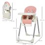 Foldable Baby High Chair Convertible Feeding Chair Height Adjustable with Adjustable Backrest Footrest and Removable Tray 5 Point Safety Harness for Kids 6 - 36 Months Pink (FREE POSTAGE) Image 5