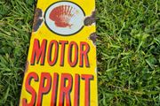 Original Shell Motor Spirit Enamel Sign 1920s Push Plate