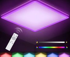 SALE | LED Ceiling Light Dimmable, 18W Bathroom Ceiling Light, Square, Flush, 100W Equivalent, IP44 Waterproof for Kitchen Living Room Bedroom and Hallway 29.5 x 29.5 x 2.5 cm