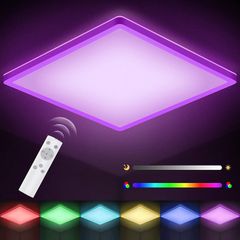 SALE | LED Ceiling Light Dimmable, 18W Bathroom Ceiling Light, Square, Flush, 100W Equivalent, IP44 Waterproof for Kitchen Living Room Bedroom and Hallway 29.5 x 29.5 x 2.5 cm