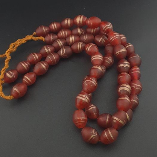 Vintage Venetian Style Aventurine Glass Beads Necklace Strand 18 inches