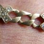 Vintage 9c 375 Solid Yellow Gold Solid Diamonds  Link Bracelet L-5,7" 7,3 g Image 4