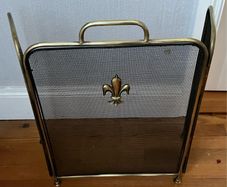 Vintage 19th Century Brass Folding Fire Guard