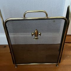Vintage 19th Century Brass Folding Fire Guard