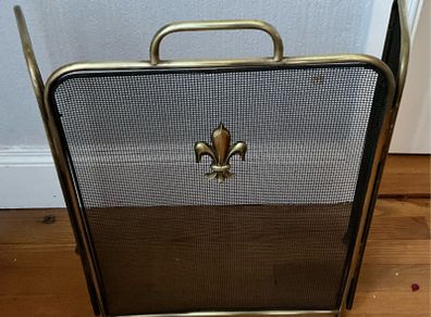 Vintage 19th Century Brass Folding Fire Guard