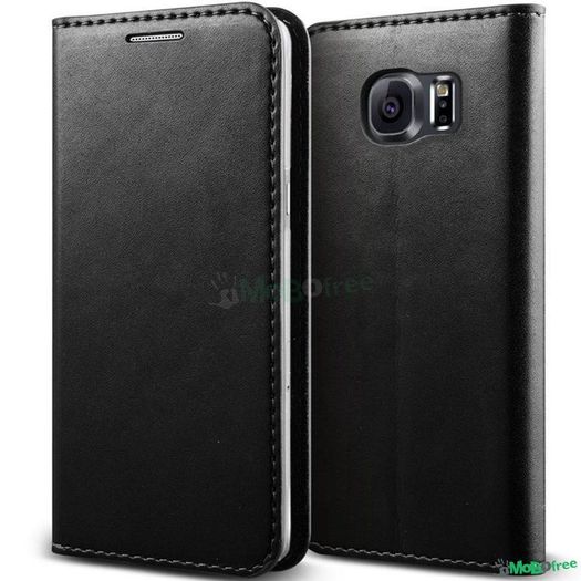 New Stylist Black PU leather Phone Book wallet Case Cover For Samsung Galaxy S7 Edge
