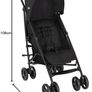 EZLite, ultimate easy-to-use lightweight stroller at only 6.6kg for on-the-go families. Suitable from birth to approx. 3 years (15kg), Midnight fashion, Black Image 3