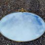 Antique oval overmantle with brass surround Image 2