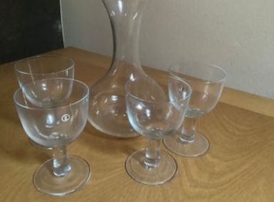 Wine Decanter & 4 Wine Glasses