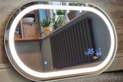 LED Bathroom Mirror 100x60cm Wi Fi Weather Station Clock Temperature Bright Light Dual LED Made in EU