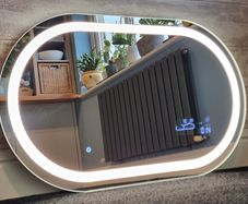 LED Bathroom Mirror 100x60cm Wi Fi Weather Station Clock Temperature Bright Light Dual LED Made in EU