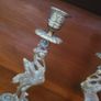 Antique brass crane candlesticks Image 3