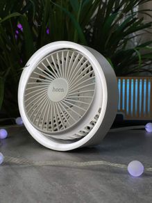 Elegant Desktop & Ceiling Fan with Ring Night Light