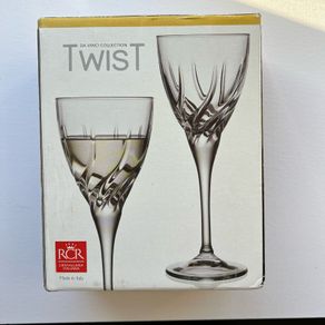 Set of White Wine Glasses RCR Cristalleria Italiana Twist
