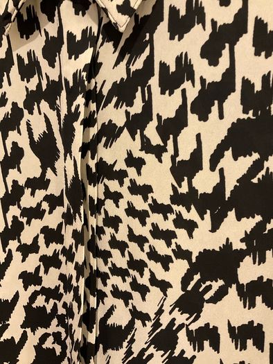 F&F Houndstooth Print Collared Blouse in Multi Black White