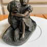 Vintage Adonis Bronze Girl with a Labrador Dog Image 5